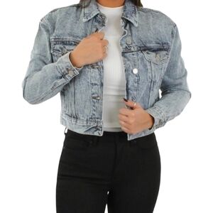 Anthropologie Avec Les Filles Cropped Denim Jacket Size XS